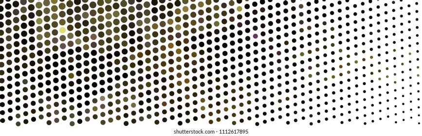 Abstract horizontal background. Spotted halftone effect. Dots, circles. Vector clip art