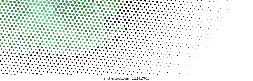 Abstract horizontal background. Spotted halftone effect. Dots, circles. Vector clip art