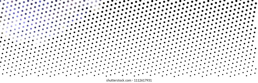 Abstract horizontal background. Spotted halftone effect. Dots, circles. Vector clip art