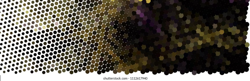 Abstract horizontal background. Spotted halftone effect. Dots, circles. Vector clip art