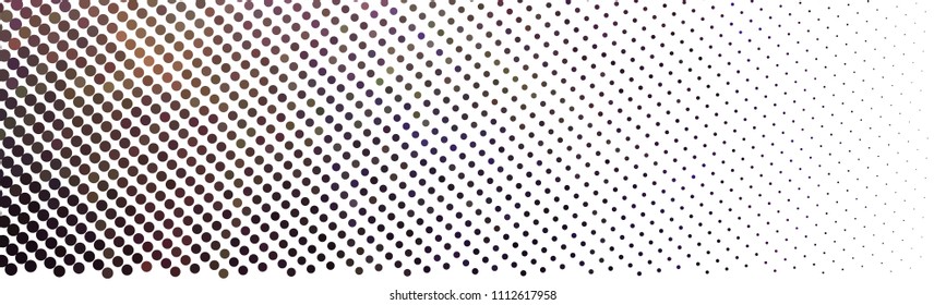 Abstract horizontal background. Spotted halftone effect. Dots, circles. Vector clip art