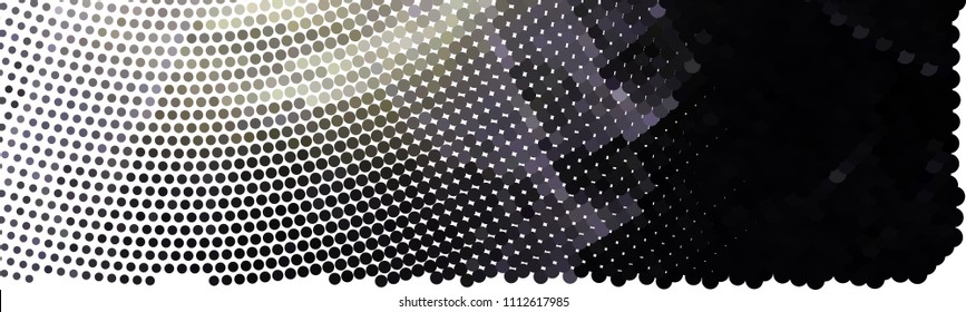 Abstract horizontal background. Spotted halftone effect. Dots, circles. Vector clip art