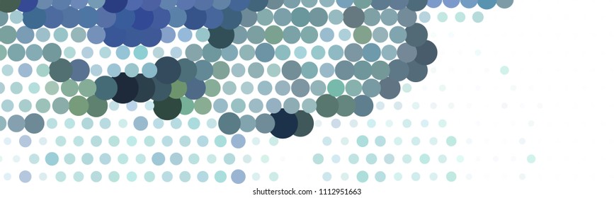Abstract horizontal background. Spotted halftone effect. Dots, circles. Vector clip art