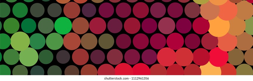Abstract horizontal background. Spotted halftone effect. Dots, circles. Vector clip art