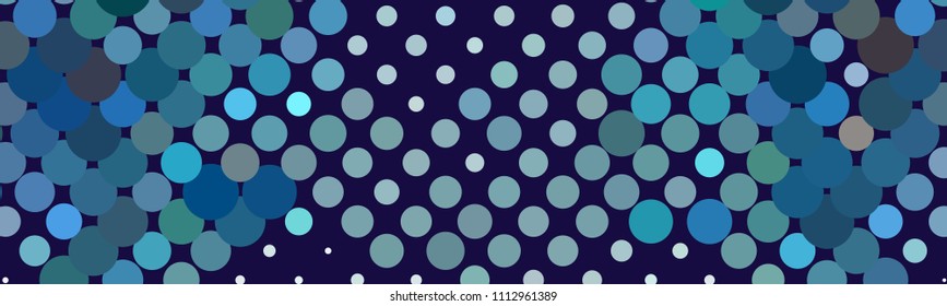 Abstract horizontal background. Spotted halftone effect. Dots, circles. Vector clip art