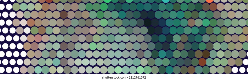 Abstract horizontal background. Spotted halftone effect. Dots, circles. Vector clip art