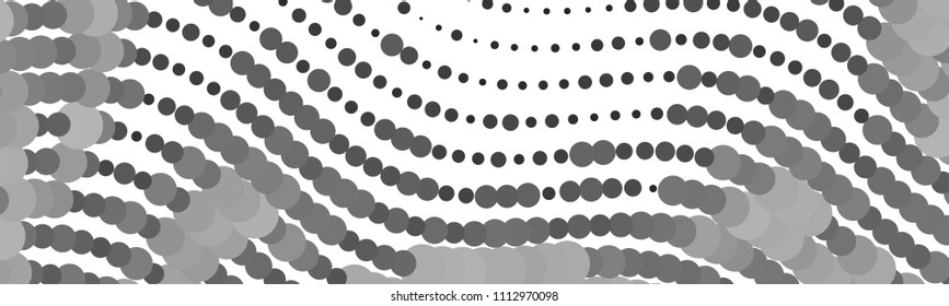 Abstract horizontal background. Spotted halftone effect texture. Dots, circles. Vector clip art