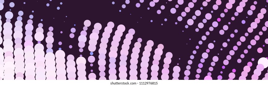 Abstract horizontal background. Spotted halftone effect texture.  Dots, circles. Vector clip art