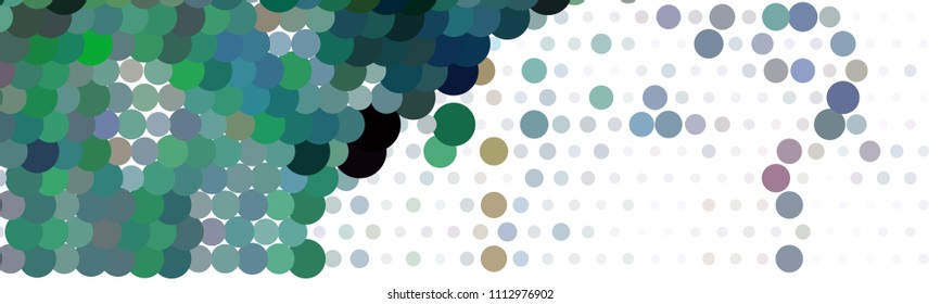 Abstract horizontal background. Spotted halftone effect texture.  Dots, circles. Vector clip art
