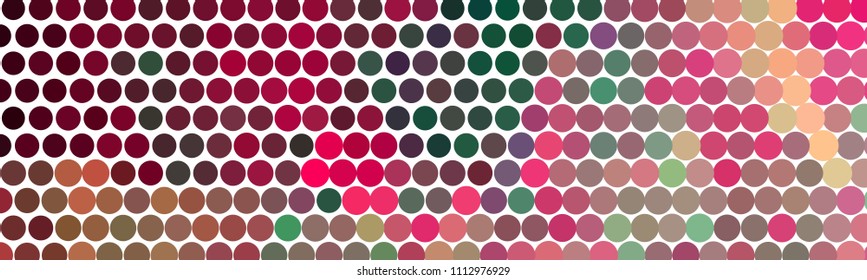 Abstract horizontal background. Spotted halftone effect texture.  Dots, circles. Vector clip art