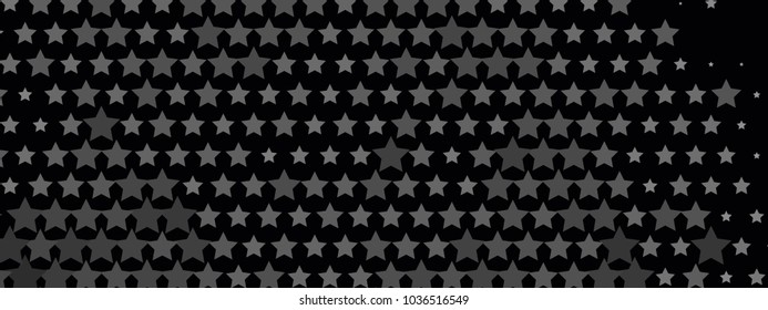 Abstract horizontal background with stars. Halftone effect. Design element for posters, business cards, presentations layouts, showcases. Vector clip art