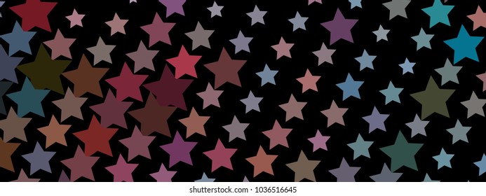 Abstract horizontal background with stars. Halftone effect. Design element for posters, business cards, presentations layouts, showcases. Vector clip art