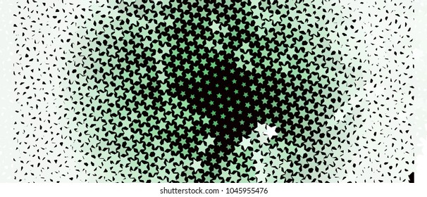Abstract horizontal background with stars. Halftone effect. Design element for posters, business cards, presentations layouts, showcases. Vector clip art