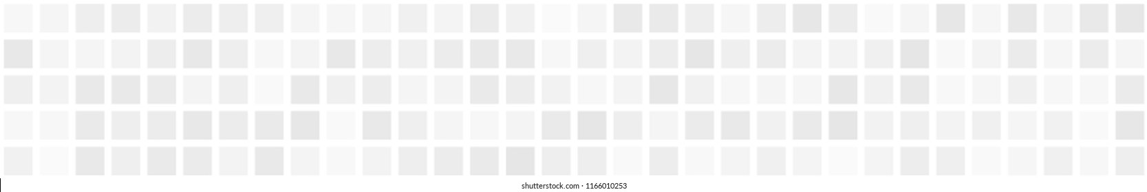 Abstract horizontal banner or background of big squares or pixels in white colors.
