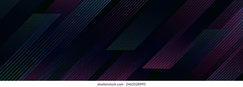 Abstractas fondo de Anuncio Horizontal con líneas diagonales azules y rosas. Rayas modernas. Diseño minimalista de líneas geométricas de moda. 