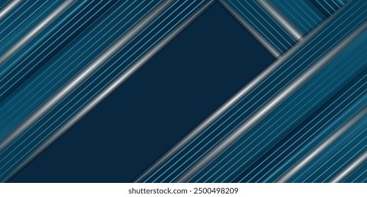 Abstract horizontal banner background with blue and red diagonal lines. Modern stripes. Minimalist trendy geometric lines pattern design.