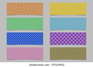 Abstract horizontal banner background set - vector graphic designs with seamless polka dot pattern