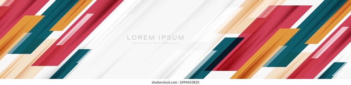 Abstract horizontal banner background with shadow lines. Trendy diagonal overlay rectangle shapes. Modern geometric design. Suit for business, corporate, cover, presentation, website, banner