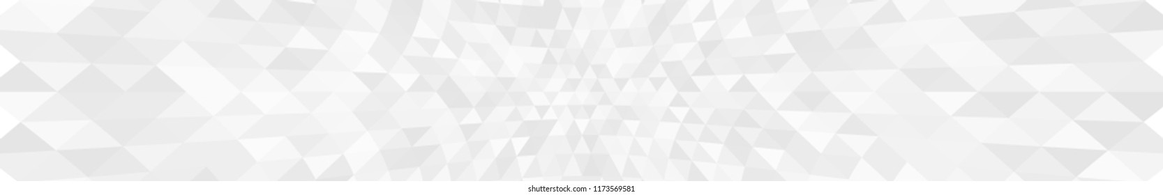 Abstract horizontal banner or background of small triangles in white colors.