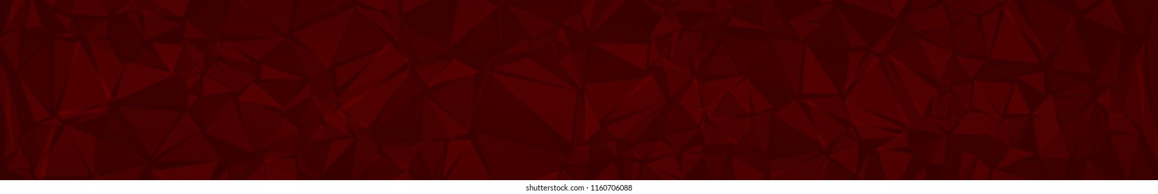 Abstract horizontal banner or background of triangles in red colors.