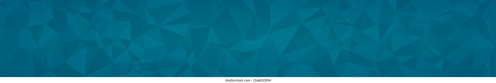 Abstract horizontal banner or background of triangles in light blue colors.