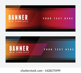 abstract horizontal banner design, web template.
