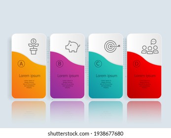 abstract horizontal banner infographics with business icons for business and presentation vector illustration