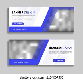 Abstract horizontal banner template design. Web banner vector design with place for pictures. Vector template for cover, header, advertising