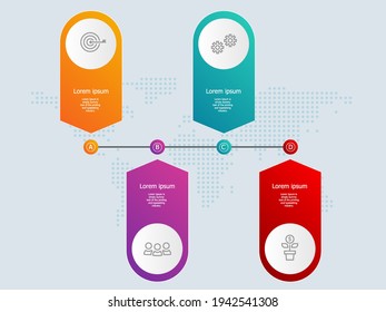 infografías horizontales abstractas de la línea de tiempo de banners con iconos de negocios para ilustraciones vectoriales de presentación y de negocios