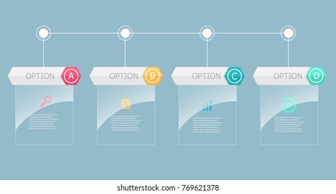 elemento infográfico de barras horizontales abstractas con ilustración vectorial de fondo multicolor