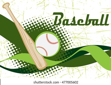 Abstract horizontal baseball banner
