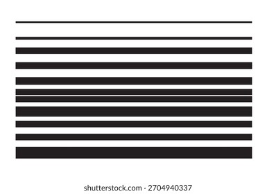 Abstrato Horizontal Preto Código de barras Stripe Vetor ilustração Silhueta Design