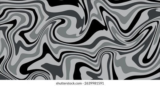 Abstract horizontal black monochrome colors background waves. Trendy vector illustration in style retro 60s, 70s.