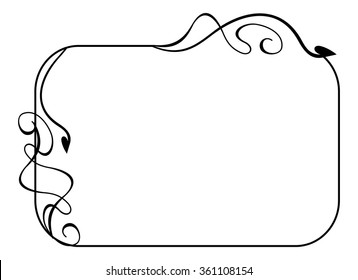 Abstract horizontal black and white frame