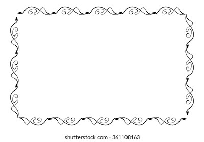 Abstract horizontal black and white frame