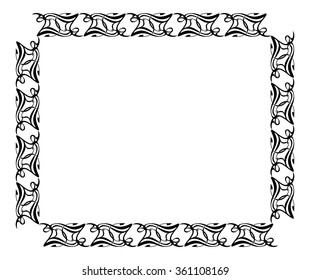 Abstract horizontal black and white frame