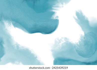 Abstract horizontal blue watercolor background. Vector design element.