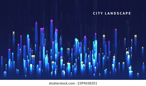 Abstract horizontal building concept design with skyscrapers for city illustration. Graphic concept for your design.