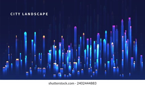 Abstract horizontal building concept design with skyscrapers for city illustration. Graphic concept for your design.