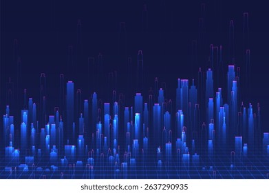 Abstract horizontal building concept design with skyscrapers for city illustration. Graphic concept for your design.