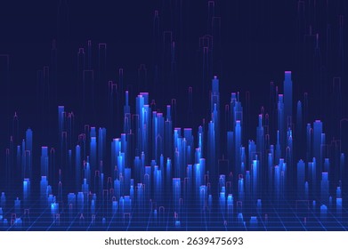Abstract horizontal building concept design with skyscrapers for city illustration. Graphic concept for your design.
