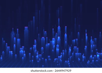 Diseño Abstractas del concepto de construcción Horizontal con rascacielos para la ilustración de la ciudad. Concepto gráfico para su diseño.