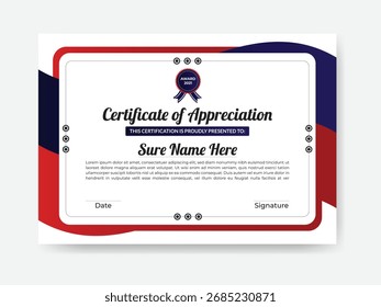Modelo de Certificado Horizontal Abstrato Design com layout criativo