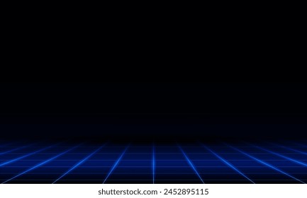 Abstract horizontal checkered surface Light of technology background Hitech communication concept innovation background vector design. 