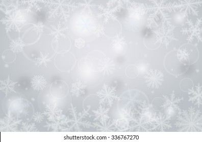 Abstract horizontal christmas background with snowflakes.