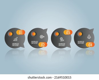 informe de presentación de elementos de infografía de círculo horizontal abstracto con iconos de negocios fondo de ilustración vectorial de 4 pasos