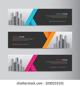 Abstract horizontal corporate business banner template