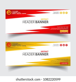 Abstract Horizontal Corporate Header Banner Background Template designs for web