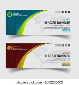 Abstract Horizontal Corporate Header Banner Background Template designs for web