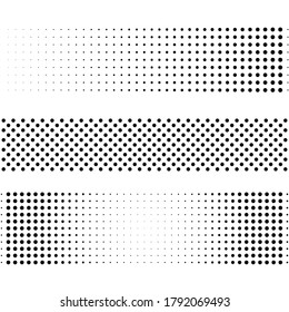 
Abstraktes horizontales Design, halftoner Hintergrund grauer Kreise. Set von Vektorhintergründen